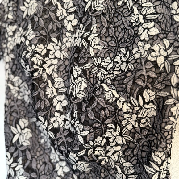 Ralph Lauren Black and Cream Floral Midi Dress - Picture 3 of 7